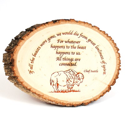 5"x7" Oval Natural Bark Wooden Plaque