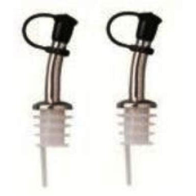 Stainless Steel Bottle Pourer w/Plastic Cork (Set of 2)