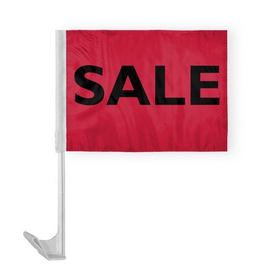 Sale Car Flags 12x16 inch (Red & Black)