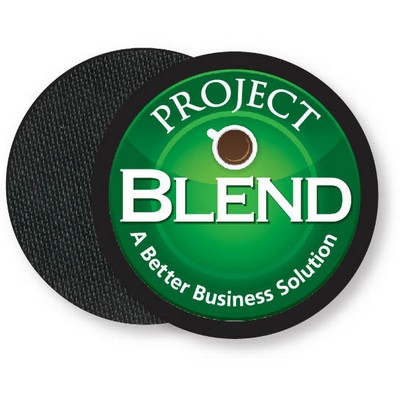 Premium Coasters .020 Gloss Copolyester Topcoat & 3/32" Rubber base 3.5" round, Full Color Imprint