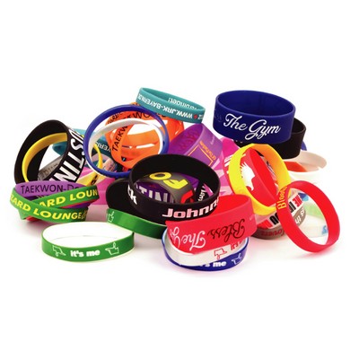 ¾" Screen Printed Silicone Wristband