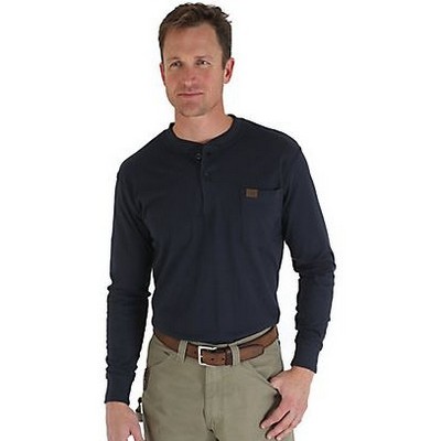 Wrangler® RIGGS Workwear® Men's Navy Blue Long Sleeve Henley T-Shirt