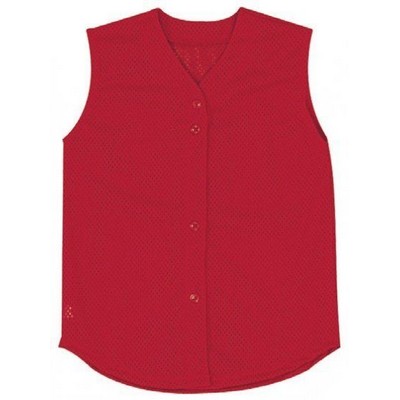 Adult 10 Oz. Stretch Double Knit Pro-Style Full Button Sleeveless Baseball Jersey Shirt