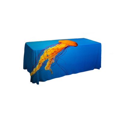 6' Premium PolyKnit™ Throw Style Table Cover w/Full Dye Sub Logo (72"x30"x29")