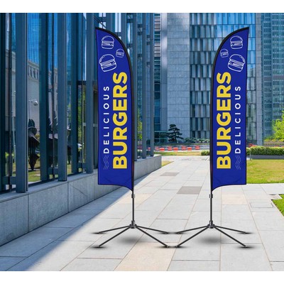 Blade Flags for Advertising Double Sided Package (2ft x 7.58ft)