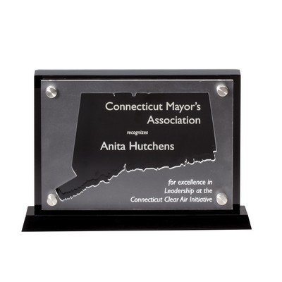 Floating Connecticut Map Shape Award