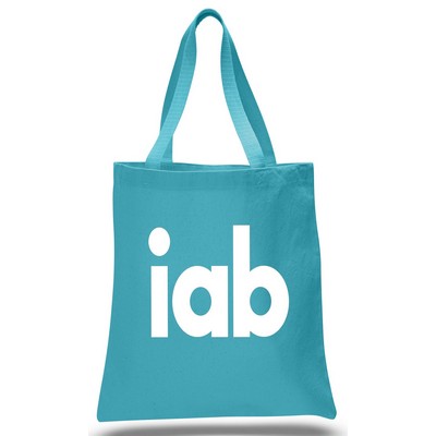 Promo Canvas Tote--Turquoise--1-Color Imprint