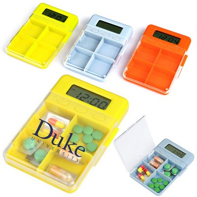 Large 4 Compartment Digital Electronic Timer Pill Box