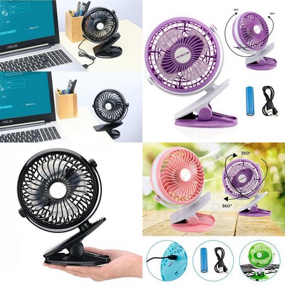 Portable Mini Clip USB Rechargeable Fan