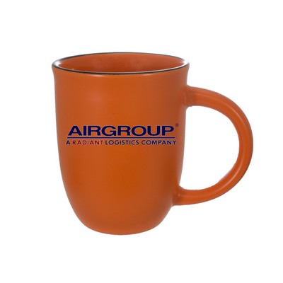 14Oz. Salem Mugs Hilo Orange in/ Orange Satin out w/ Black Rim