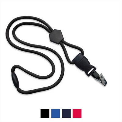 1/4" Polyester Lanyard with Diamond Slider and Quick Release (Bulldog Clip)