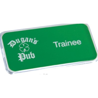 Engraved Snap-on Plastic Name Badge - 3" x 1½"