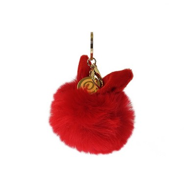 Bunny Ears Pom Pom Keychain