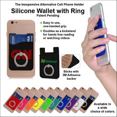 Black Silicone Wallet w/Ring