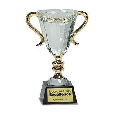 Crystal Trophy Cup of Praise, 10"H