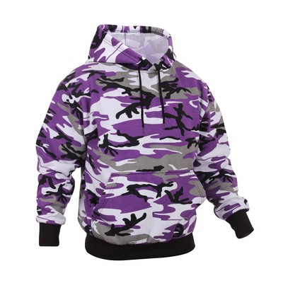 Adult Ultra Violet Camouflage Pullover Hooded Sweatshirt (S-XL)