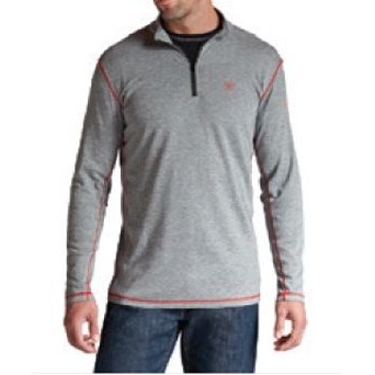 FR Polartec® ¼ Zip Long Sleeve Heather Gray Shirt