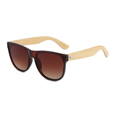 Bamboo Sunglasses - Brown Lenses - Clear Brown Frames