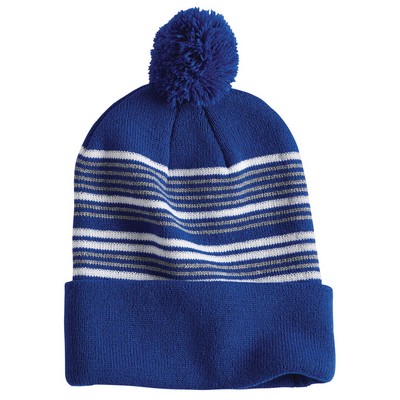 SPORTSMAN™ Striped Pom-Pom Knit Beanie