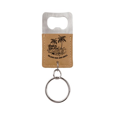 Leatherette Bottle Opener Keychain