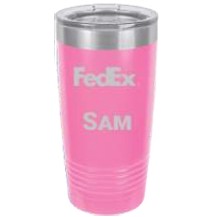 Polar Camel 20 Oz. Pink Rignneck Vacuum Insulated Tumbler w/Clear Lid