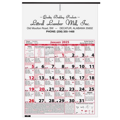 6 Sheet Almanac Calendar (11" x 16¾")