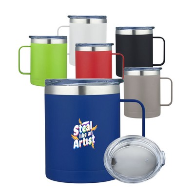 14oz. Stainless Steel Vacuum Camping Mug w/Handle