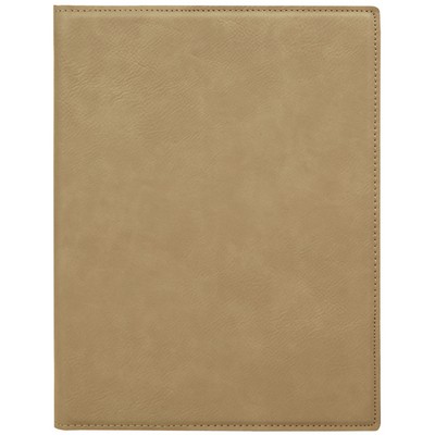 Light Brown 7" x 9" Portfolio with Notepad, Laserable Leatherette