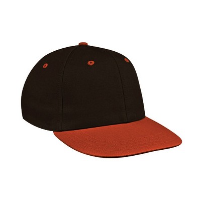 USA Made Pro Style Two Tone Twill Cap w/Eyelets and Hook & Loop Closure