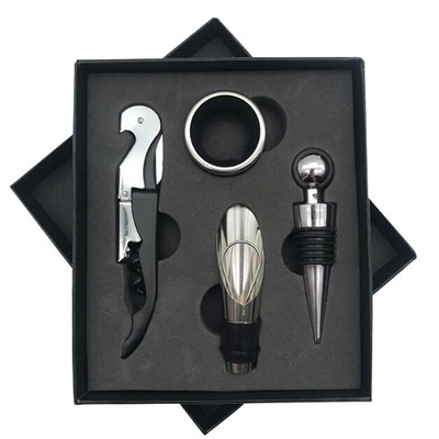 4 Piece Wine Tool Set Gift Box