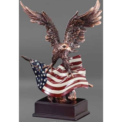 Bronze Eagle w/Flag Gallery Resin Statue