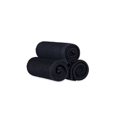 100% Ringspun Cotton Charcoal Black Dyed Hand Towel w/Dobby Hem