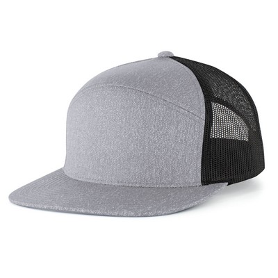 Heather 6-Panel Arch Trucker Snapback Cap