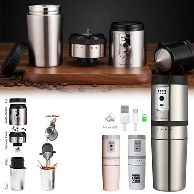 Portable Electric Coffee Maker Grinder With Cup