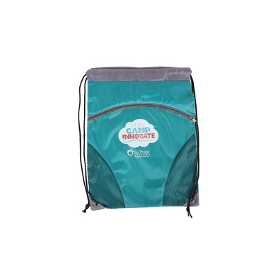 Sport Drawstring Bag With Zipper Pocket