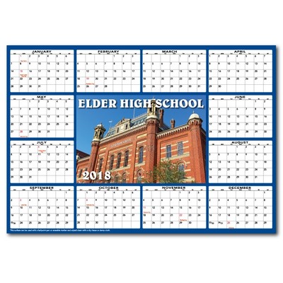 Full Color Premium Plastic Write-on/ Wipe-off Wall Calendar