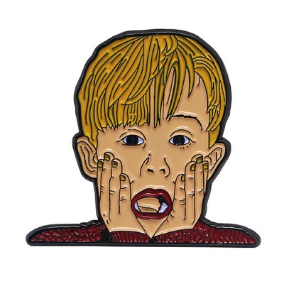 Boy Face Shaped Badge Lapel Pin