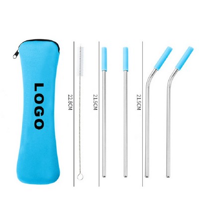 Reusable Stainless Steel Straw with Zipper Pouch