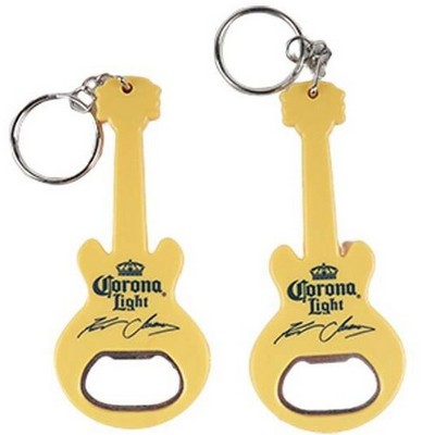 Plastic Guitar Bottle Opener Keychain