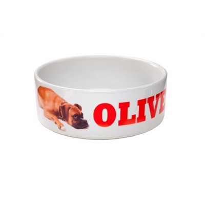 White Ceramic Pet Bowl