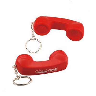 Telephone Shaped Stress Ball w/Keychain