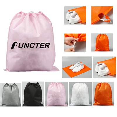 11.8" x 15.8" Non-Woven Drawstring Bag Travel Storage Bags For Clothes Shoes