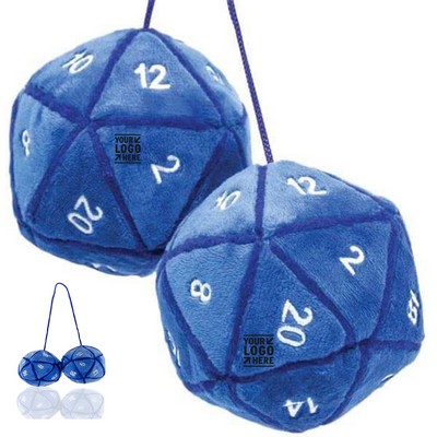 20 Sided Plush Dice Danglers for Car Mirror