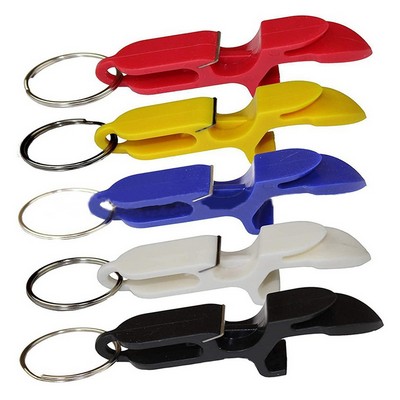 Plastic Bottle Opener W/Keychain