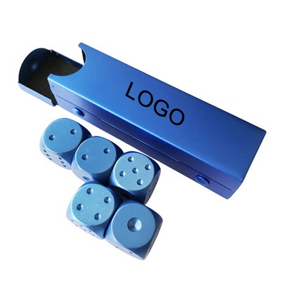 5 Pc. Metal Dice Set w/Case