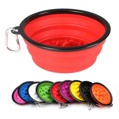 34oz TPE Folding Slow Feeder Dog Pet Bowl