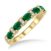 Jilco Inc. Emerald & Diamond Band Ring