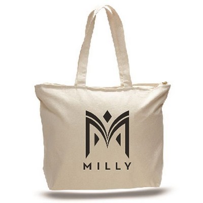 Jumbo Canvas Zipper Tote