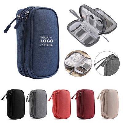 2 Layers Charging Cable Organizer Bag