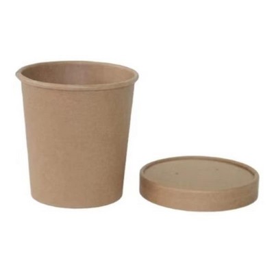 26OZ Kraft soup cup with lid